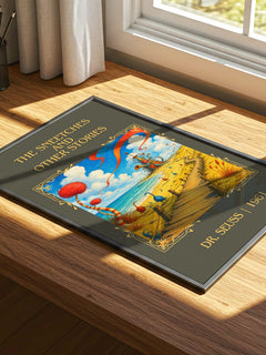 The Sneetches And Other Stories Classic Book Art Print by Dr. Seuss – print on a sunlit desk