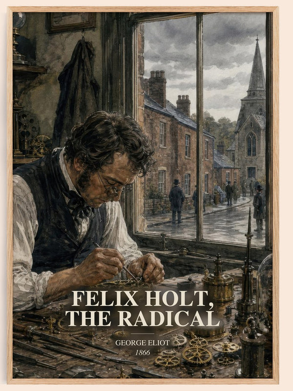 Felix Holt, The Radical watercolour book poster by George Eliot – framed literary art print