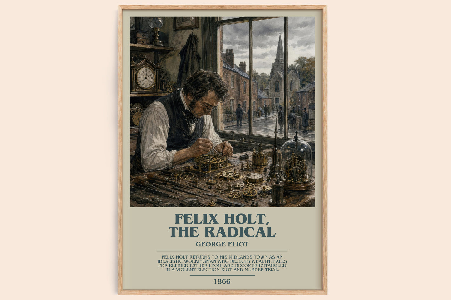 Felix Holt, The Radical bookish book poster by George Eliot – framed literary art print