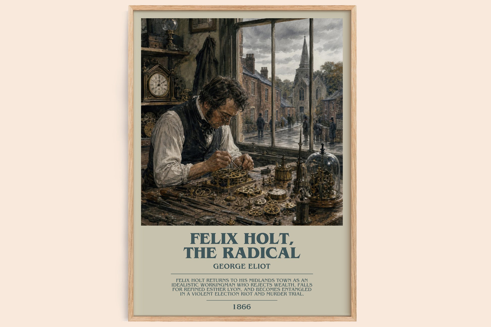 Felix Holt, The Radical bookish book poster by George Eliot – framed literary art print