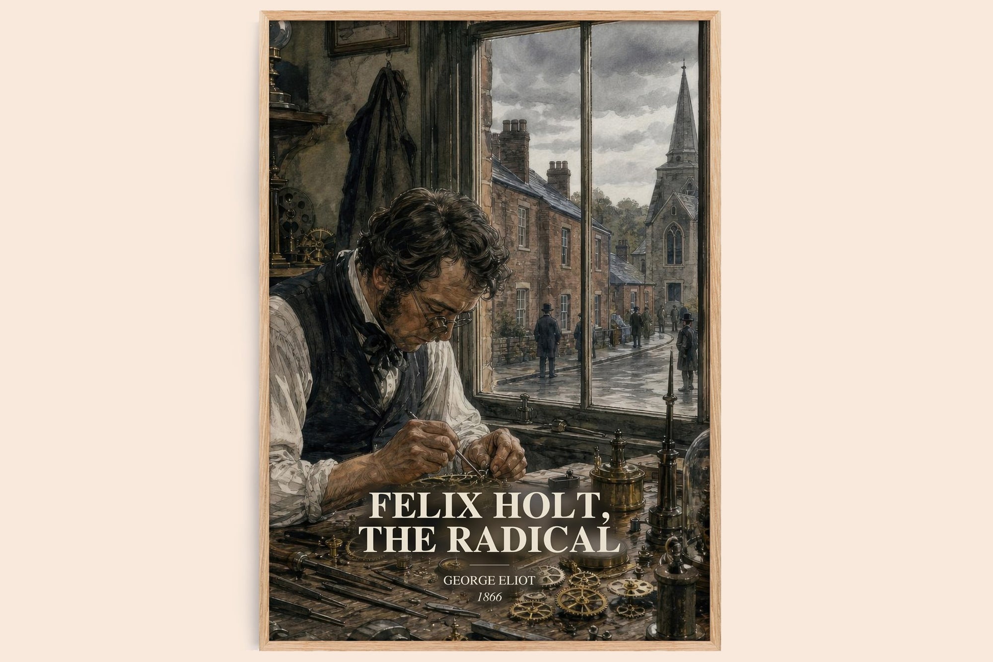 Felix Holt, The Radical watercolour book poster by George Eliot – framed literary art print