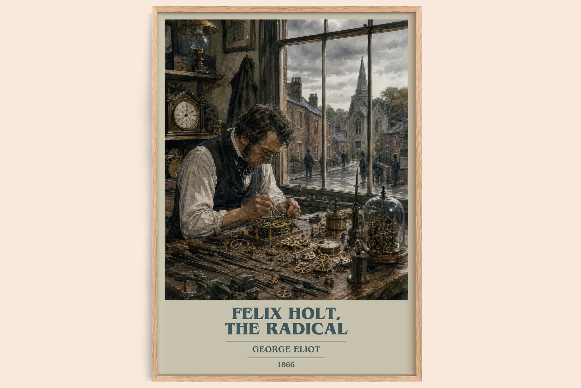Felix Holt, The Radical book cover book poster by George Eliot – framed literary art print