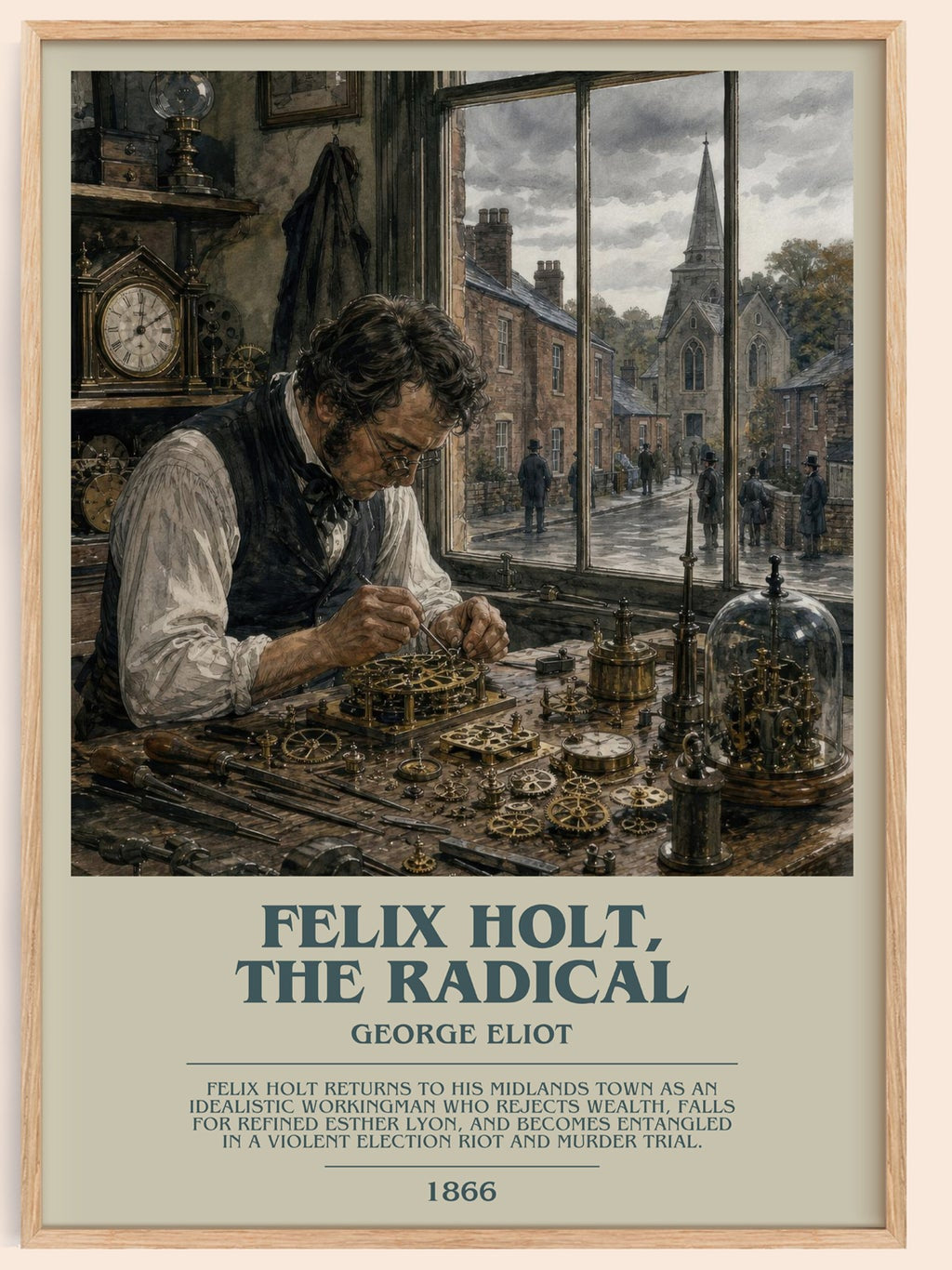 Felix Holt, The Radical bookish book poster by George Eliot – framed literary art print