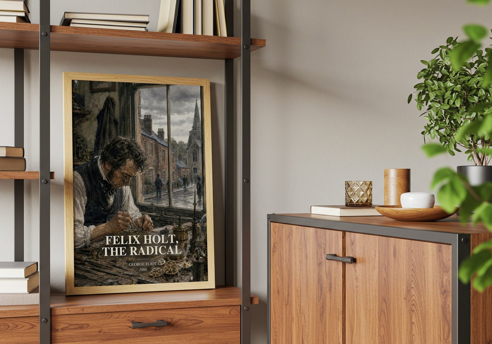 Felix Holt, The Radical book watercolour illustration paper finish options – matte satin gloss