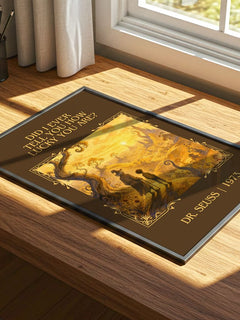 Did I Ever Tell You How Lucky You Are? Classic Book Art Print – print on a sunlit desk