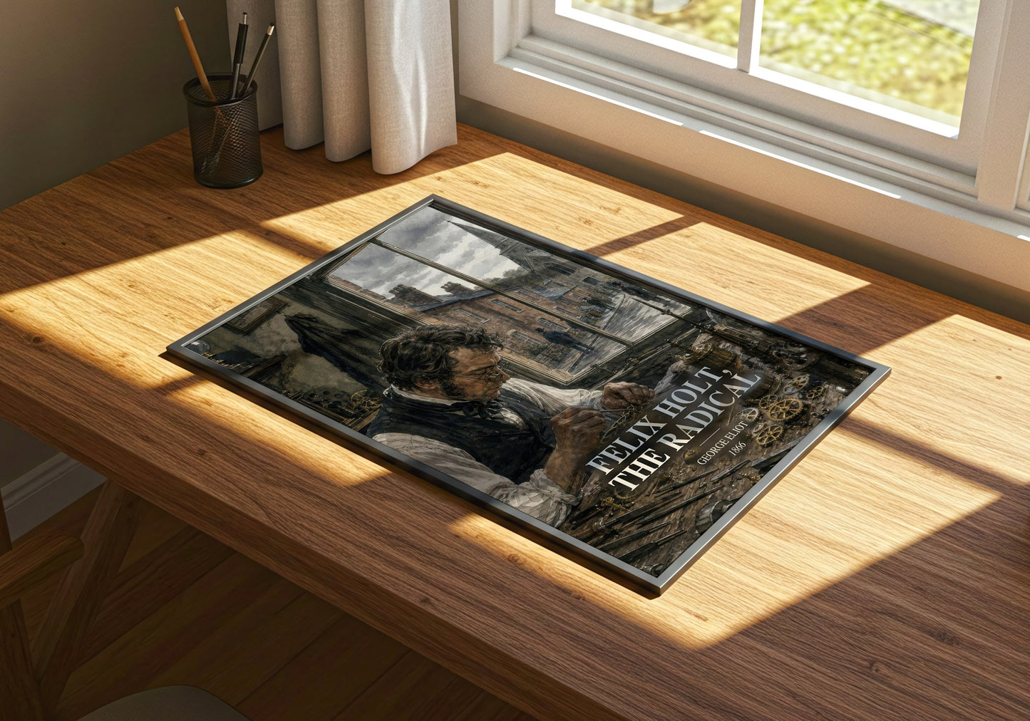 Felix Holt, The Radical watercolour book poster framed on wall – classic literature wall art