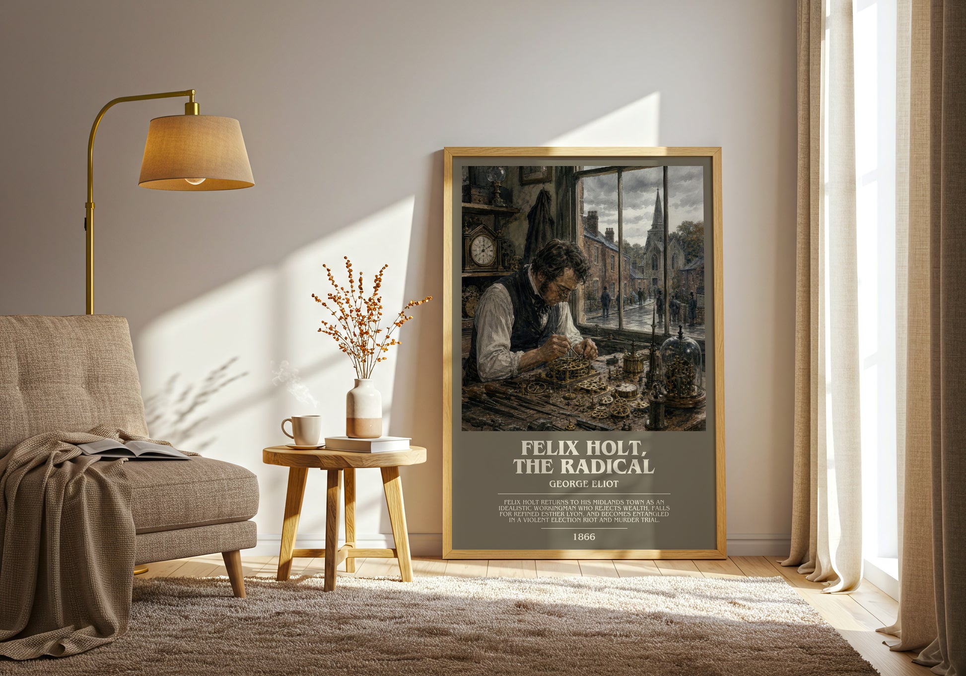 Felix Holt, The Radical bookish print on bookshelf – George Eliot fan gift