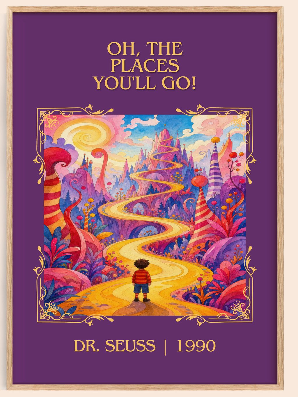 Oh, The Places You'Ll Go! Classic Book Art Print by Dr. Seuss – book poster