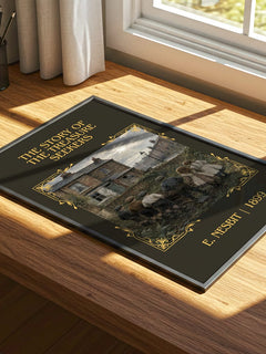The Story Of The Treasure Seekers Classic Book Art Print by E. Nesbit – print on a sunlit desk