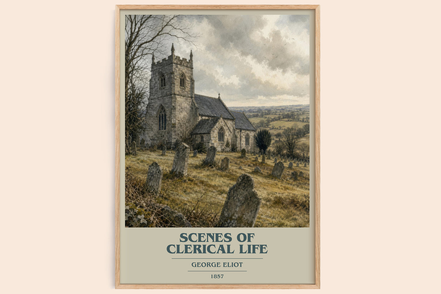 Scenes Of Clerical Life book cover book poster by George Eliot – framed literary art print
