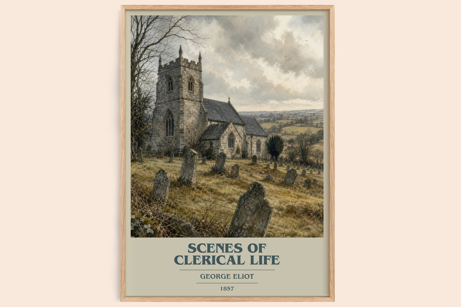 Scenes Of Clerical Life book cover book poster by George Eliot – framed literary art print