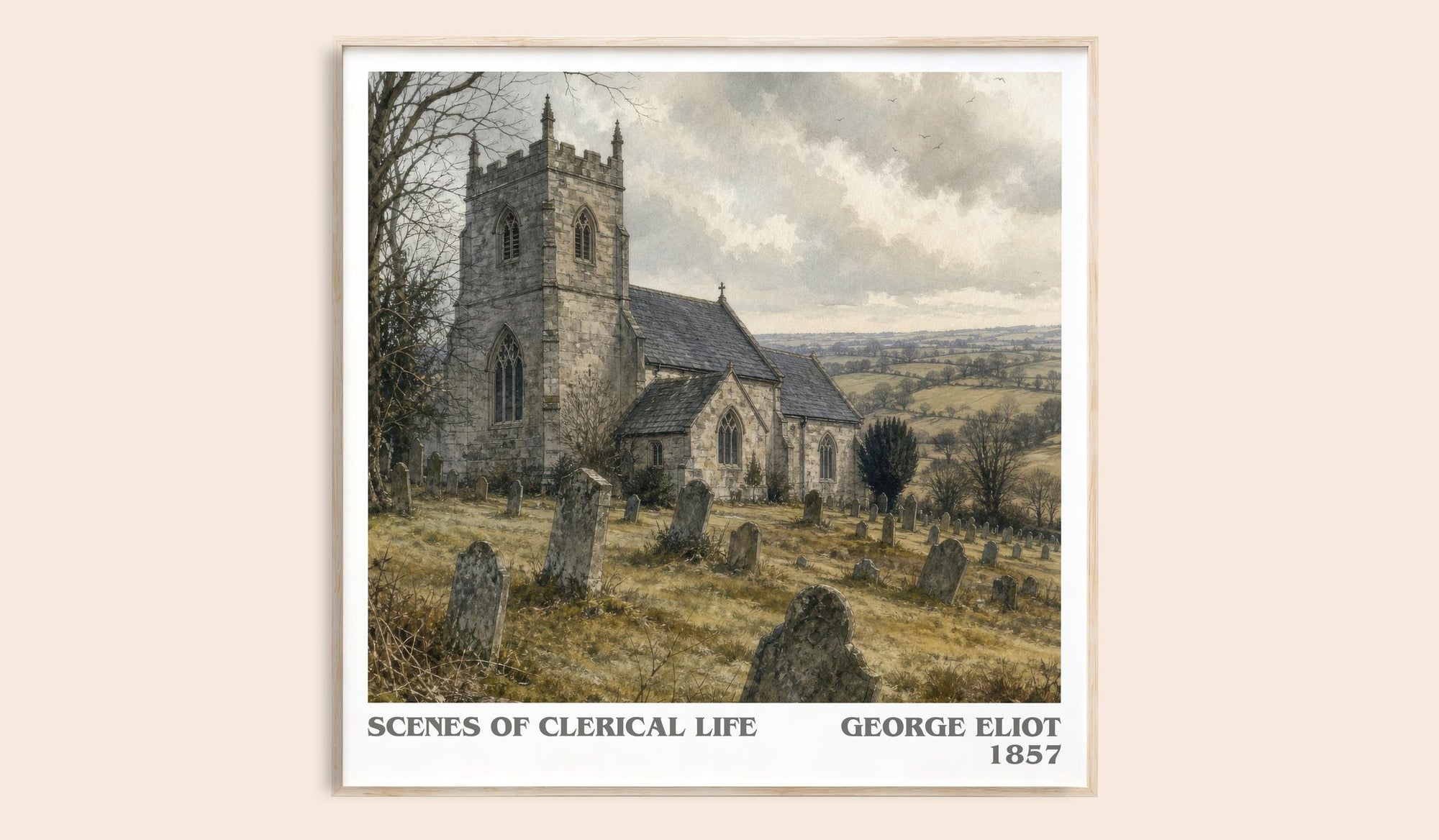Scenes Of Clerical Life literary book poster by George Eliot – framed literary art print