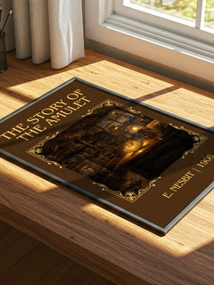 The Story Of The Amulet Classic Book Art Print by E. Nesbit – print on a sunlit desk