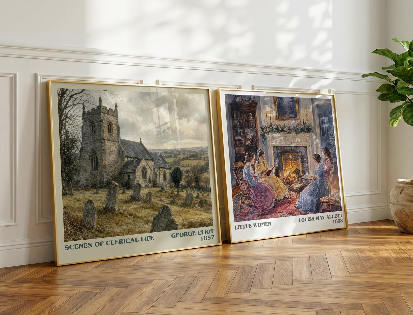 Scenes Of Clerical Life literary print on bookshelf – George Eliot fan gift
