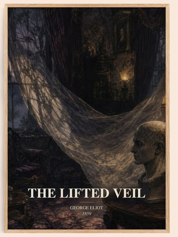The Lifted Veil watercolour book poster by George Eliot – framed literary art print