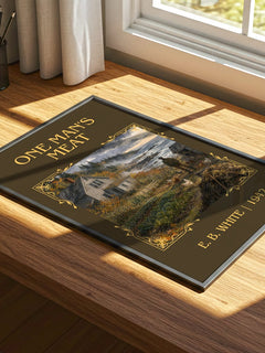 One Man'S Meat Classic Book Art Print by E. B. White – print on a sunlit desk