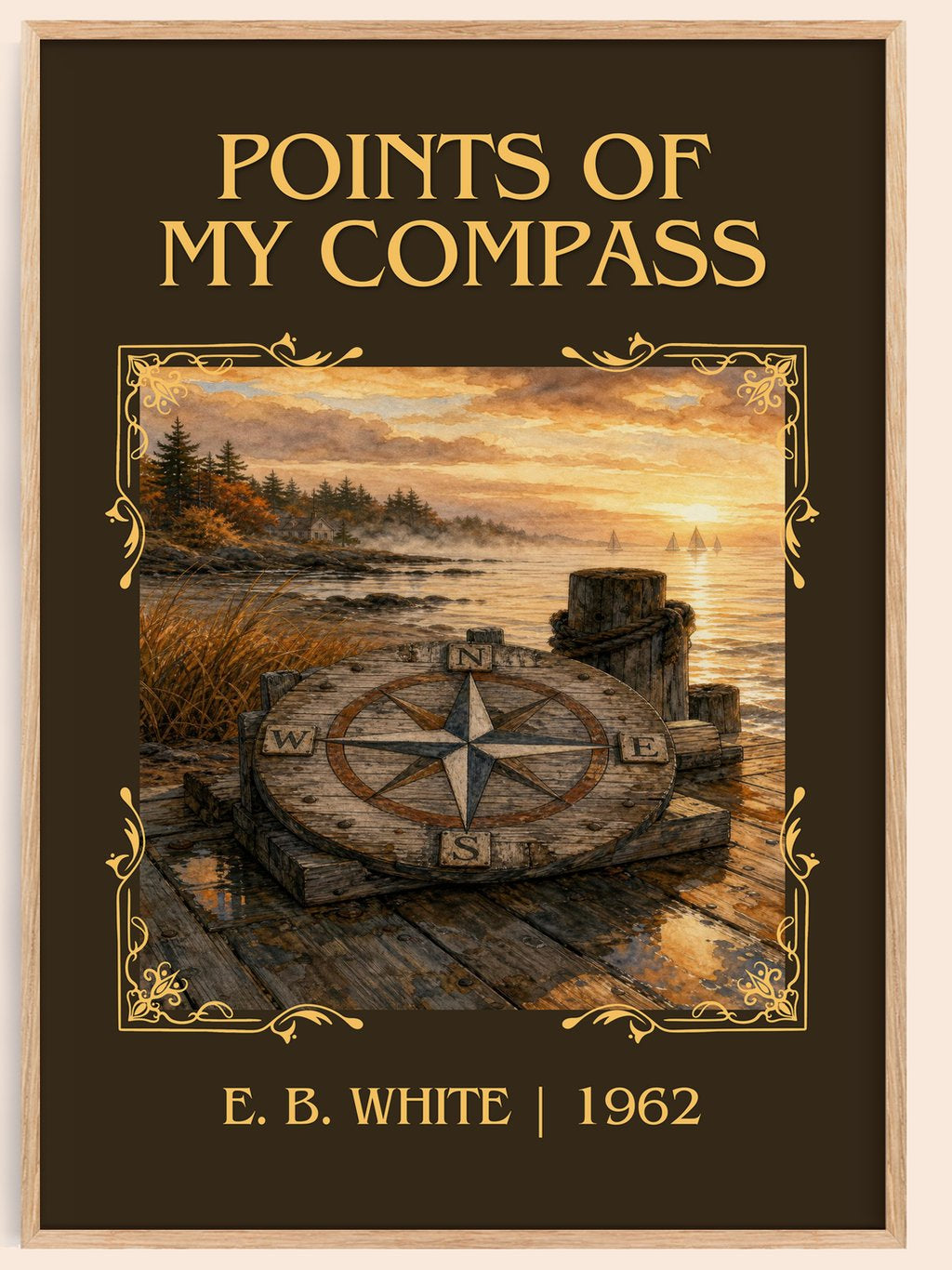 Points Of My Compass Classic Book Art Print by E. B. White – book poster