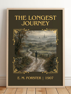 The Longest Journey Classic Book Art Print by E. M. Forster – framed print leaning on a wooden floor