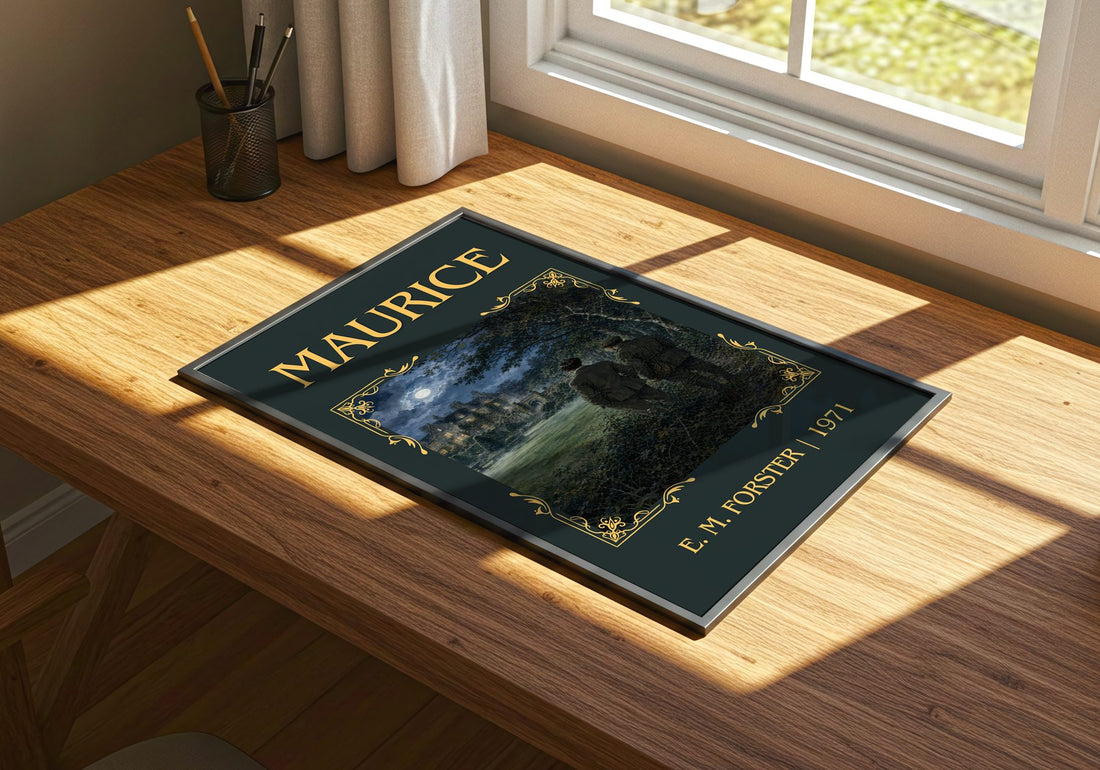Maurice Classic Book Art Print by E. M. Forster – print on a sunlit desk