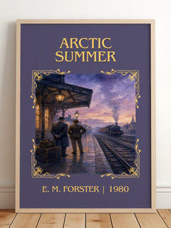 Arctic Summer Classic Book Art Print by E. M. Forster – framed print leaning on a wooden floor