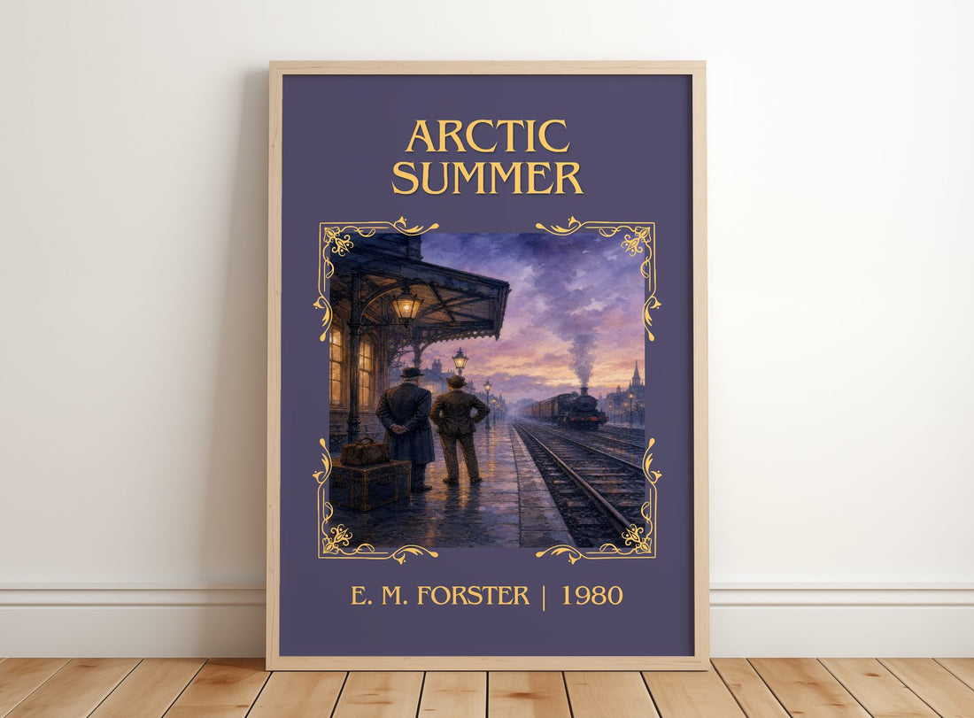 Arctic Summer Classic Book Art Print by E. M. Forster – framed print leaning on a wooden floor