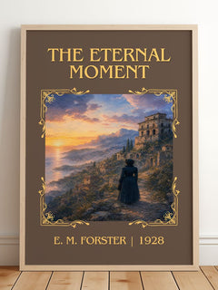 The Eternal Moment Classic Book Art Print by E. M. Forster – framed print leaning on a wooden floor