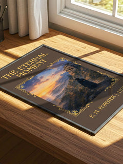The Eternal Moment Classic Book Art Print by E. M. Forster – print on a sunlit desk