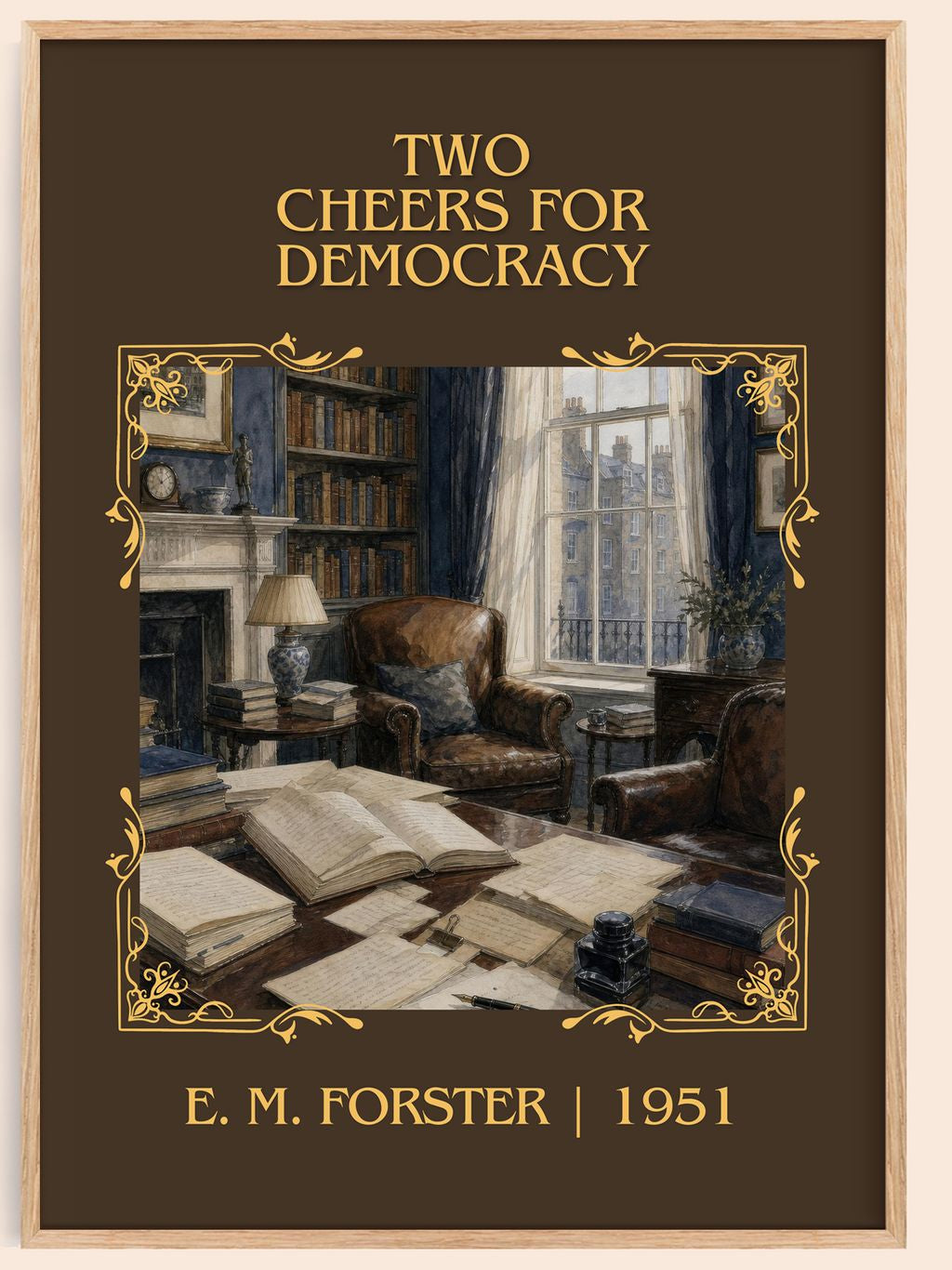 Two Cheers For Democracy Classic Book Art Print by E. M. Forster – book poster