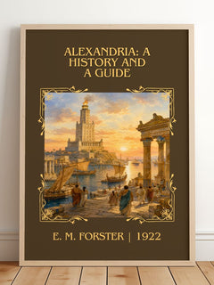 Alexandria: A History And A Guide Classic Book Art Print by E. Forster – framed print leaning on a wooden floor