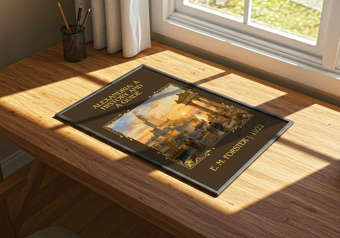 Alexandria: A History And A Guide Classic Book Art Print by E. Forster – print on a sunlit desk