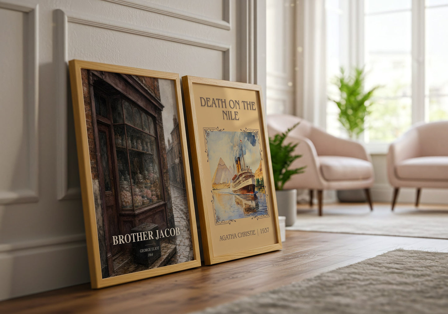 Brother Jacob watercolour print framed by window – literary home decor