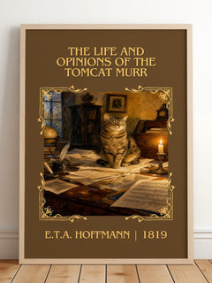 Life And Opinions Of The Tomcat Murr Classic Book Art Print – framed print leaning on a wooden floor