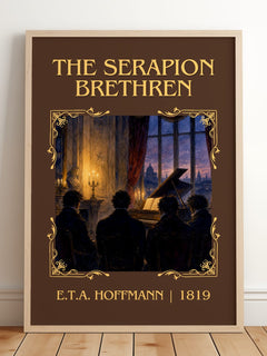 The Serapion Brethren Classic Book Art Print by E.T.A. Hoffmann – framed print leaning on a wooden floor