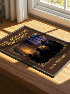 The Serapion Brethren Classic Book Art Print by E.T.A. Hoffmann – print on a sunlit desk