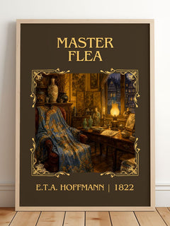 Master Flea Classic Book Art Print by E.T.A. Hoffmann – framed print leaning on a wooden floor