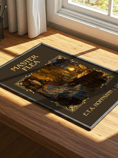 Master Flea Classic Book Art Print by E.T.A. Hoffmann – print on a sunlit desk