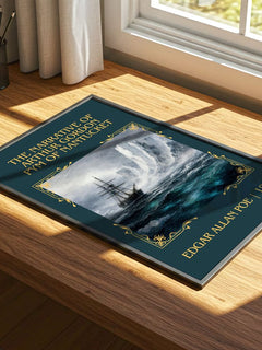 Narrative Of Arthur Gordon Pym Of Nantucket Classic Book Art Print – – print on a sunlit desk