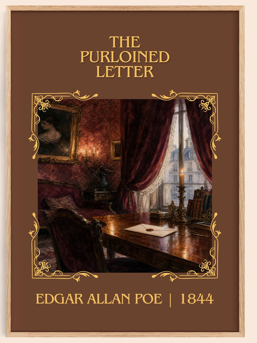 The Purloined Letter Classic Book Art Print by Edgar Allan Poe – book poster