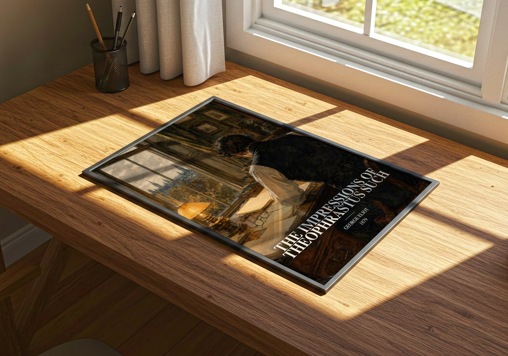 The Impressions Of Theophrastus Such watercolour book poster framed on wall – satire wall art