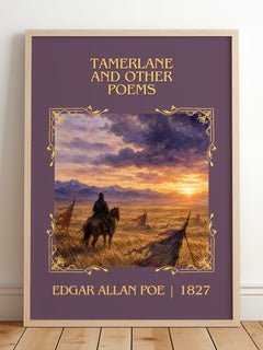 Tamerlane And Other Poems Classic Book Art Print by Edgar Allan Poe – framed print leaning on a wooden floor
