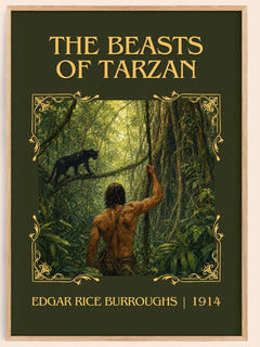 The Beasts Of Tarzan Classic Book Art Print by Edgar Rice Burroughs – book poster