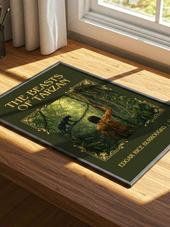 The Beasts Of Tarzan Classic Book Art Print by Edgar Rice Burroughs – print on a sunlit desk