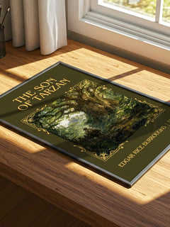 The Son Of Tarzan Classic Book Art Print by Edgar Rice Burroughs – print on a sunlit desk