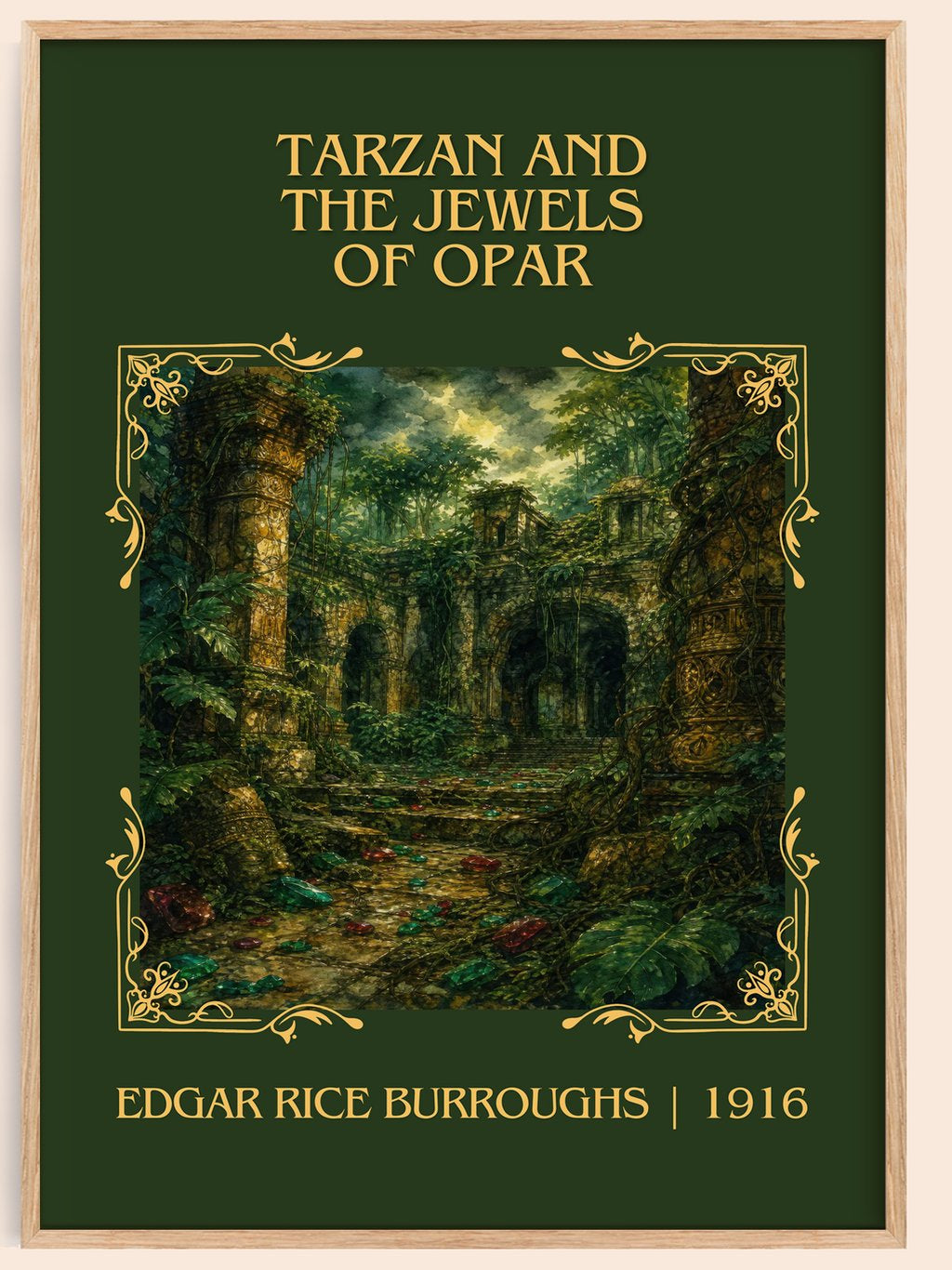 Tarzan And The Jewels Of Opar Classic Book Art Print by E. Burroughs – book poster