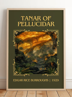 Tanar Of Pellucidar Classic Book Art Print by Edgar Rice Burroughs – framed print leaning on a wooden floor