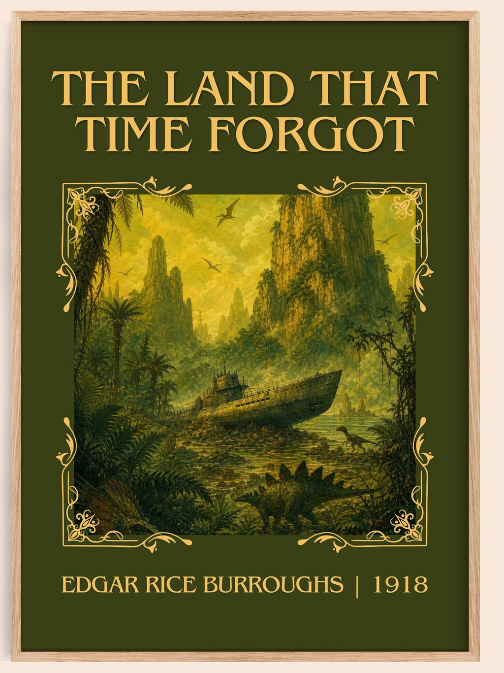 Land That Time Forgot Classic Book Art Print by Edgar Rice Burroughs – book poster
