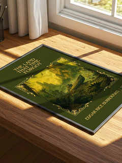 Land That Time Forgot Classic Book Art Print by Edgar Rice Burroughs – print on a sunlit desk