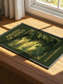 Pirates Of Venus Classic Book Art Print by Edgar Rice Burroughs – print on a sunlit desk
