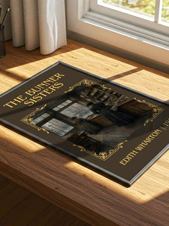 The Bunner Sisters Classic Book Art Print by Edith Wharton – print on a sunlit desk