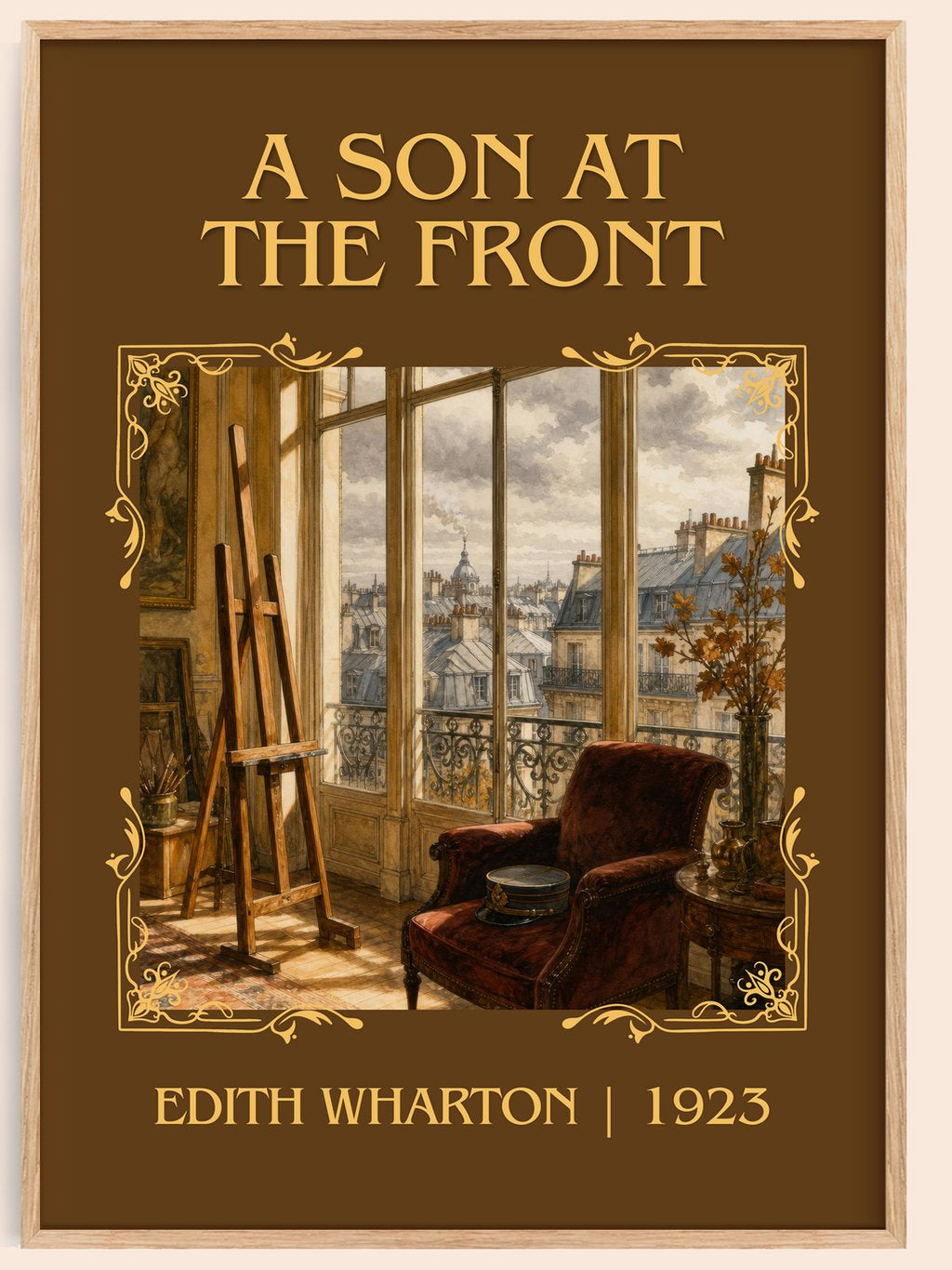 A Son At The Front Classic Book Art Print by Edith Wharton – book poster